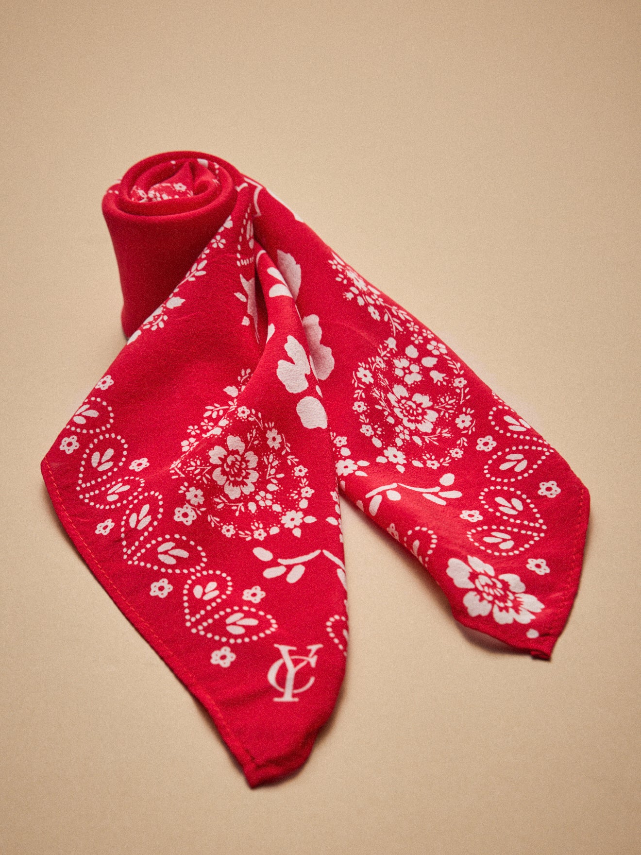 carré bandana à pois soie