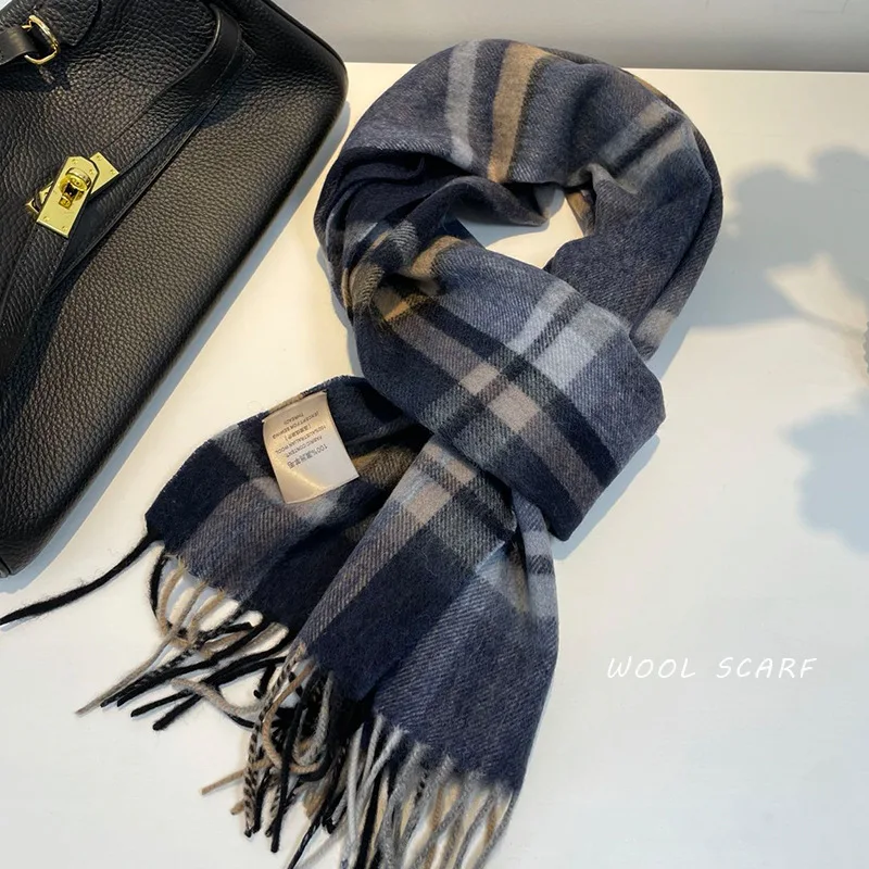 Foulard en laine à carreaux hiver