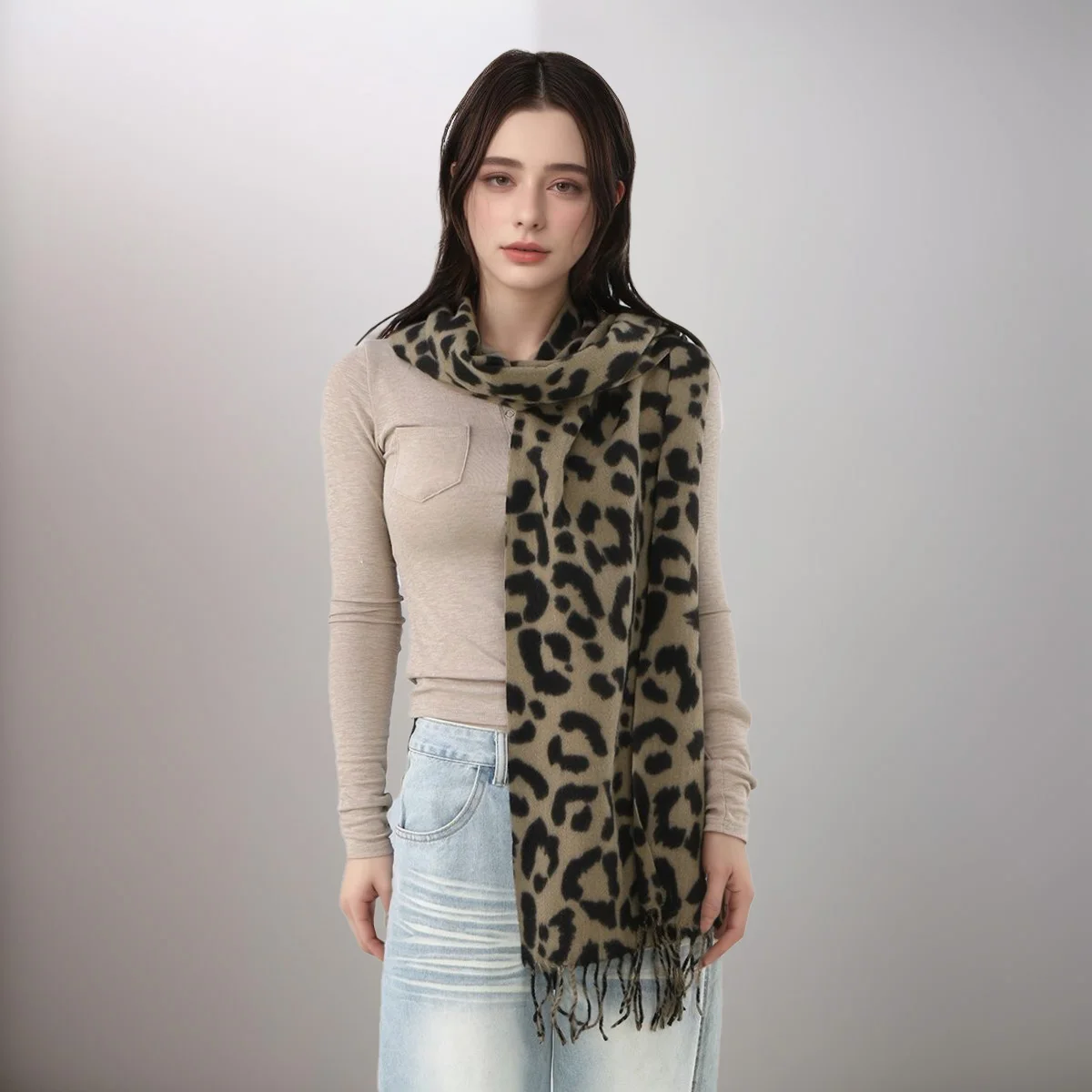 Accessoire mode Écharpe Foulard Léopard