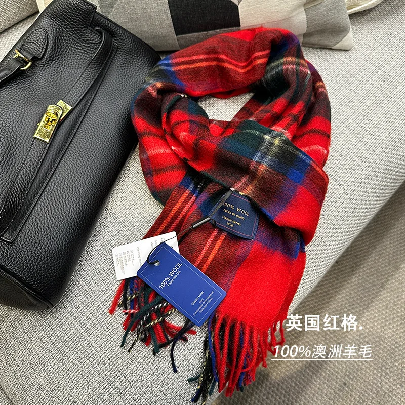 Foulard chaud en laine à carreaux