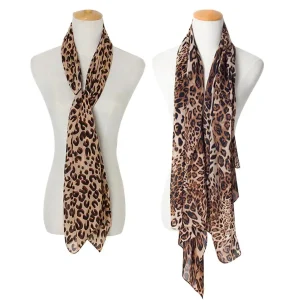 foulard léopard en mousseline