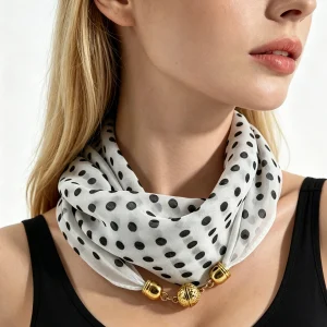 Echarpe Foulard à pois pour femme