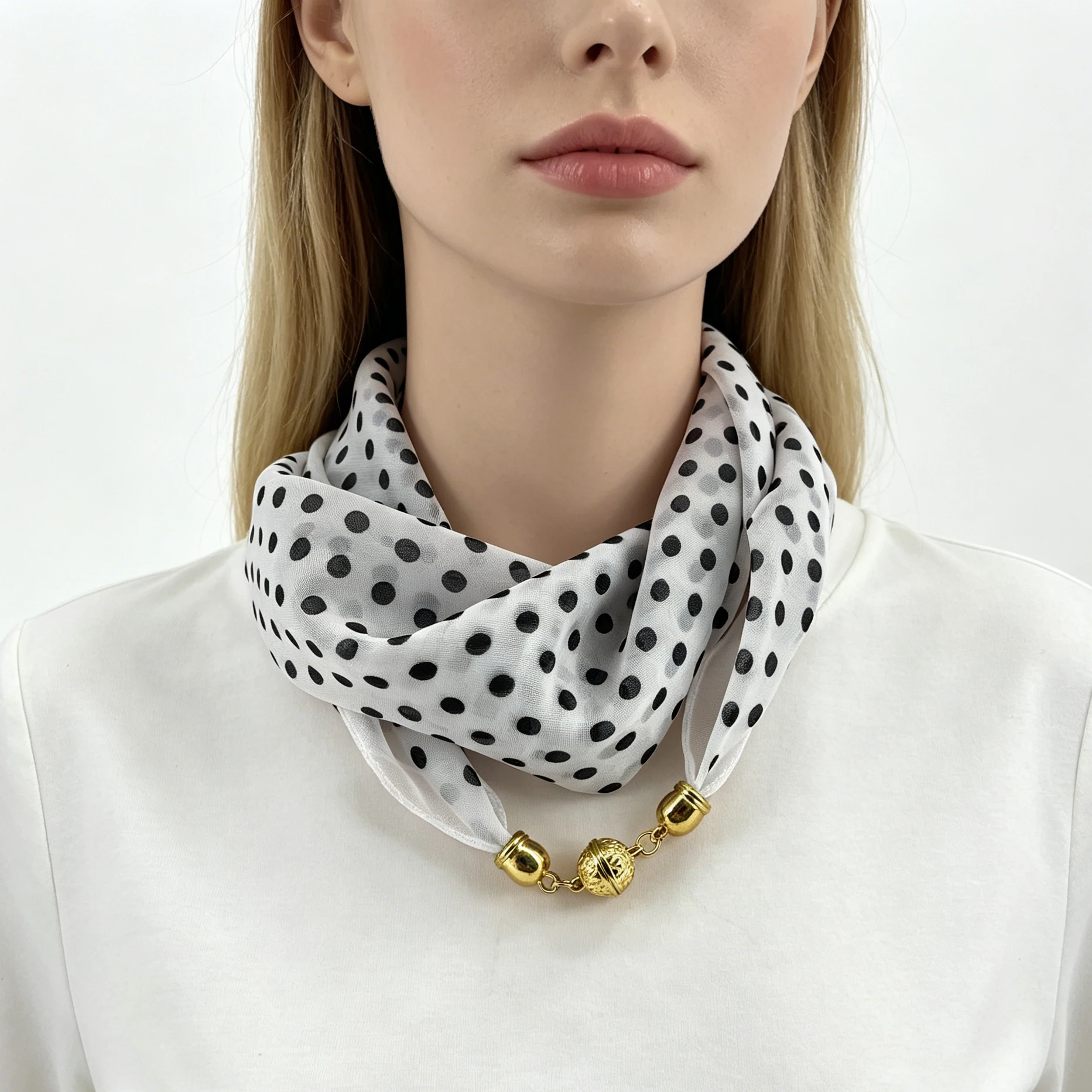 Foulard à pois femme élégant