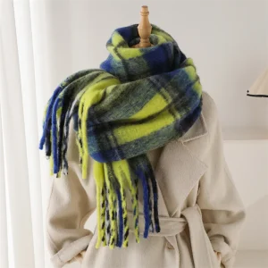 Écharpe Foulard hiver au motif à carreaux
