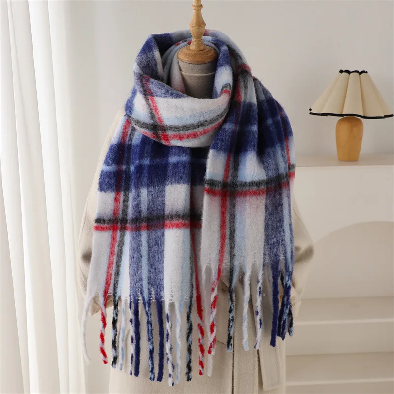 Foulard hiver à carreaux chaude élégante