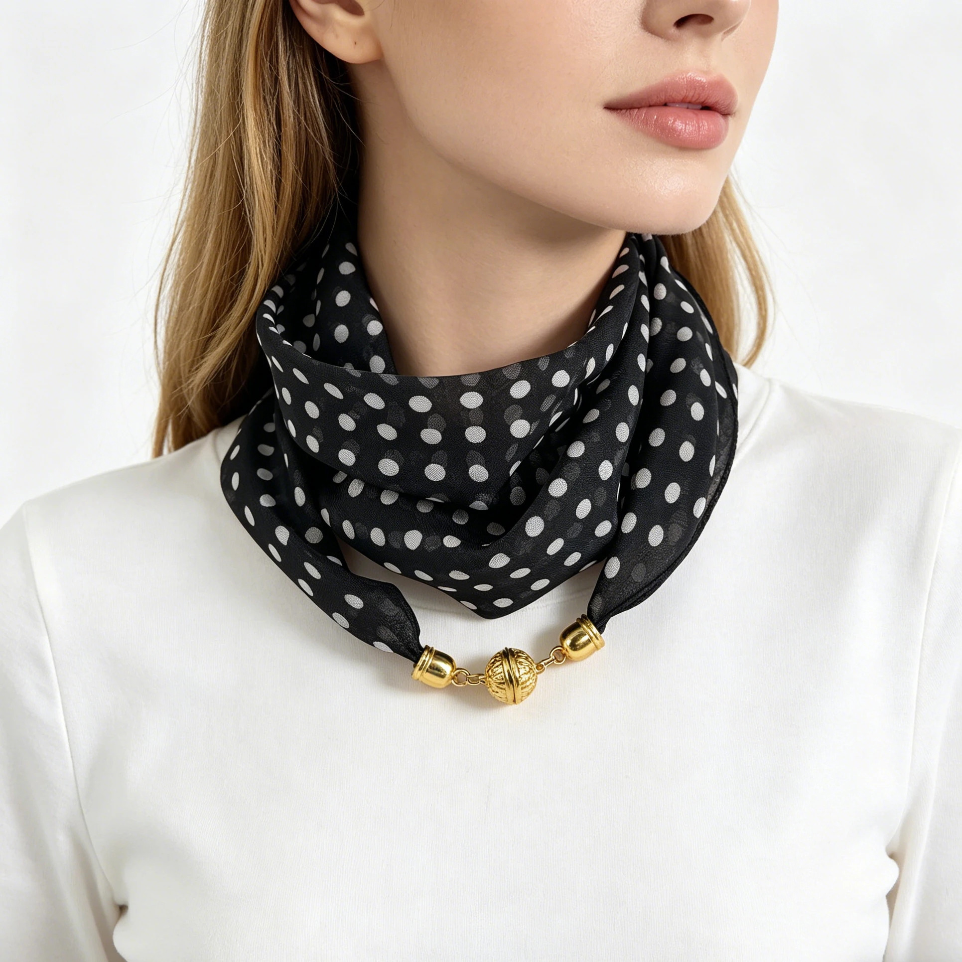 Echarpe à pois pour femme stylée