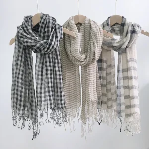 Écharpe Foulard en lin pour femme et homme