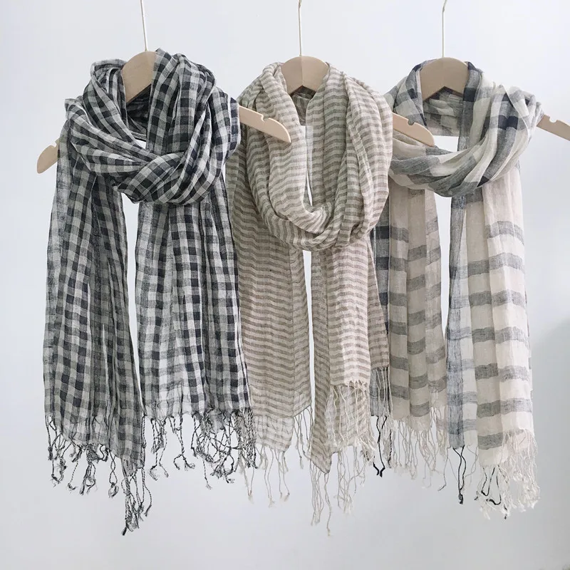 Écharpe Foulard en lin pour femme et homme