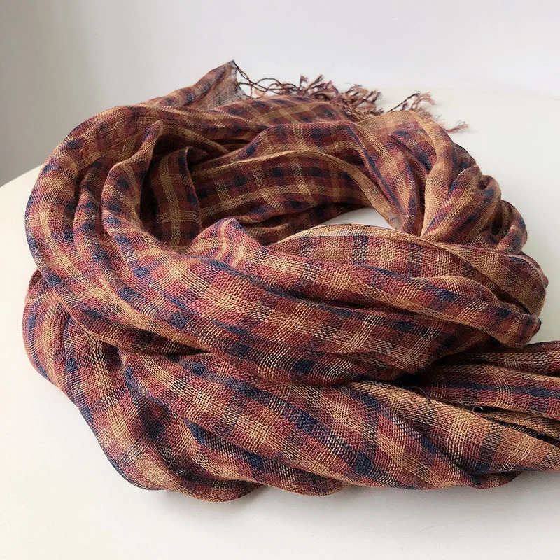 Foulard naturel en lin printemps